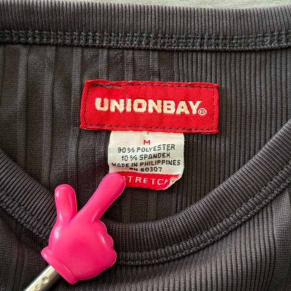 Vintage UNIONBAY Mens Long Sleeve Ribbed Crew Neck Casual Stretch T-Shirt Size M - Picture 4 of 5